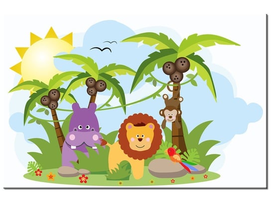 Obraz Zwierzęta z dżungli, 60x40 cm Oobrazy