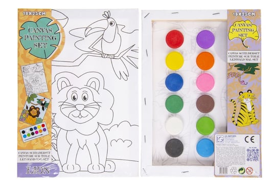 Obrazek na płótnie do pomalowania + farby mix dzikie zwierzęta Kemis - House of Gadgets