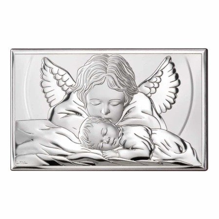 Obrazek srebrny Aniołek nad dzieciątkiem 81288/4XL Valenti
