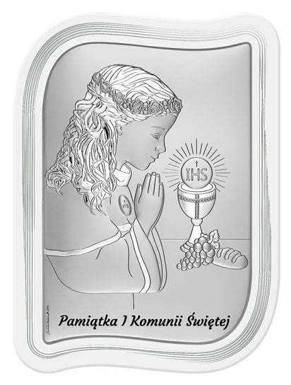 Obrazek srebrny Pamiątka I Komunii Świętej 6793AW Beltrami