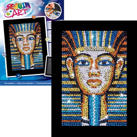 Obrazek z cekinów Tutanchamon Zestaw kreatywny Sequin Art