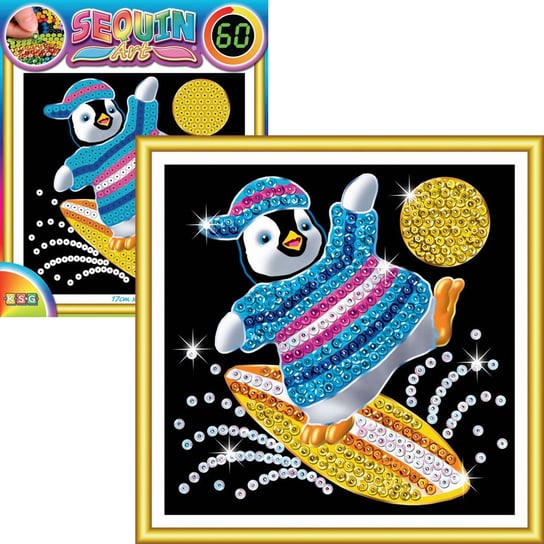 Obrazek z cekinów Zestaw kreatywny Pingwin Sequin Art