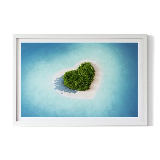 Obrazek z Żywym Mchem - Wyspa w kształcie serca - 60x40 cm Tulup