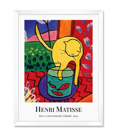 Obrazy do salonu kuchni przedpokoju sypialni reprodukcje kot Henri Matisse 32x42 cm iWALL studio