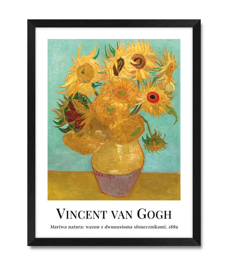 Obrazy do salonu sypialni martwa natura Słoneczniki Vincent van Gogh 32x42 cm iWALL studio