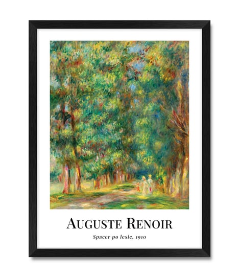 Obrazy do sypialni salonu spacer las natura liście reprodukcja Auguste Renoir 32x42 cm iWALL studio