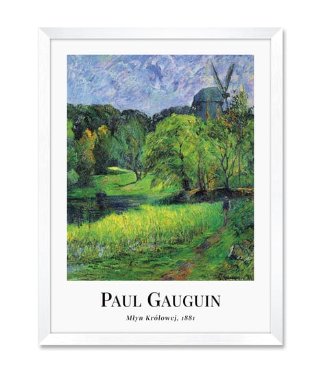 Obrazy na klatkę schodową do przedpokoju reprodukcja pejzaż młyn Paul Gauguin 32x42 cm iWALL studio
