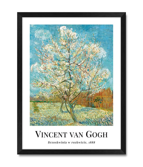 Obrazy na ścianę do kuchni salonu drzewo Brzoskwinia w rozkwicie Vincent van Gogh  32x42 cm iWALL studio
