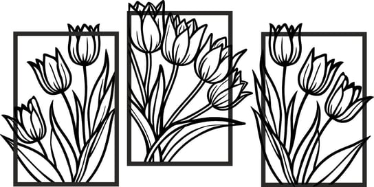 Obrazy Na Ścianę Panele Ażurowe Kwiaty Tulipany Do Salonu Duży Xxl 105X173 Naklejkomania