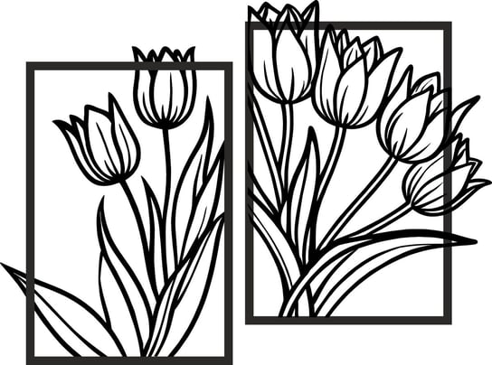 Obrazy Na Ścianę Panele Ażurowe Tulipany Kwiaty Dekoracja Duża Xxl 79X116 Naklejkomania