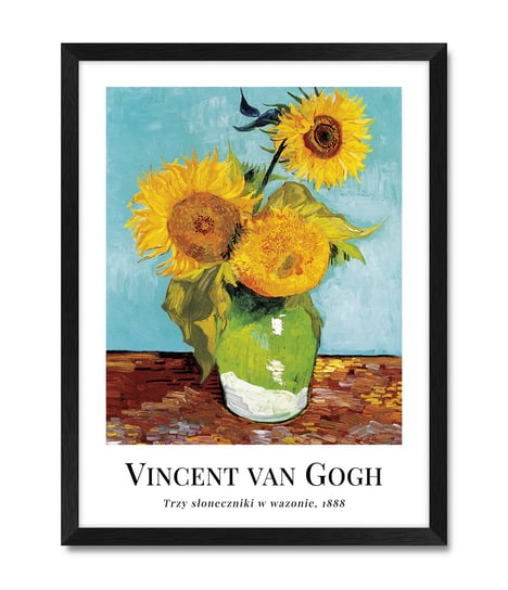 Obrazy plakaty do kuchni salonu Słoneczniki reprodukcja Van Gogh 32x42 cm iWALL studio