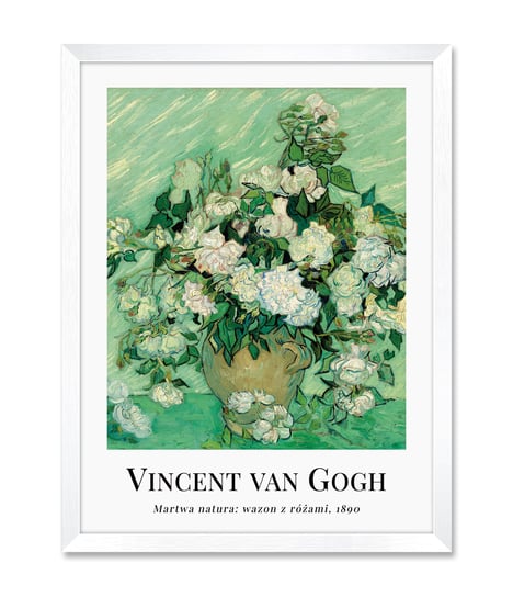 Obrazy plakaty na ścianę do kuchni jadalni martwa natura róże róża Van Gogh 32x42 cm iWALL studio