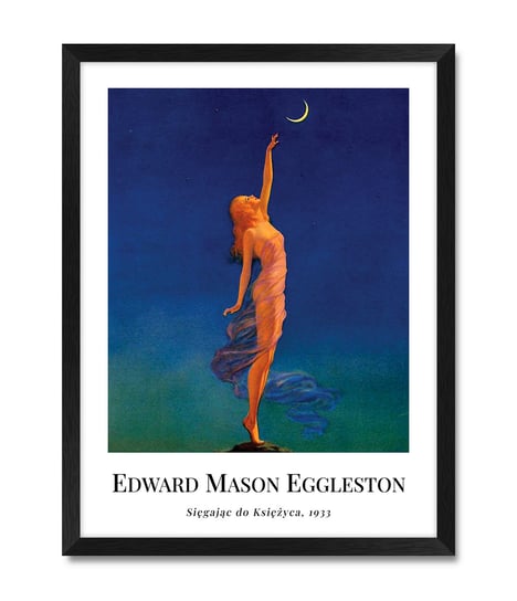 Obrazy reprodukcje do przedpokoju na klatkę schodową kobieta księżyc 32x42 cm iWALL studio