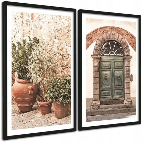 Obrazy w ramie do salonu 2 sztuki + ramka Zdjęcia Toskania Fotografie 45x65 PosterPlanet