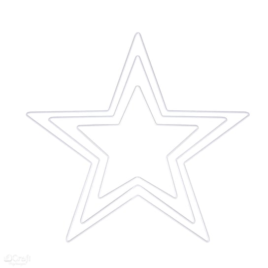 Obręcz metalowa, gwiazda, biała, 3 szt. Rayher