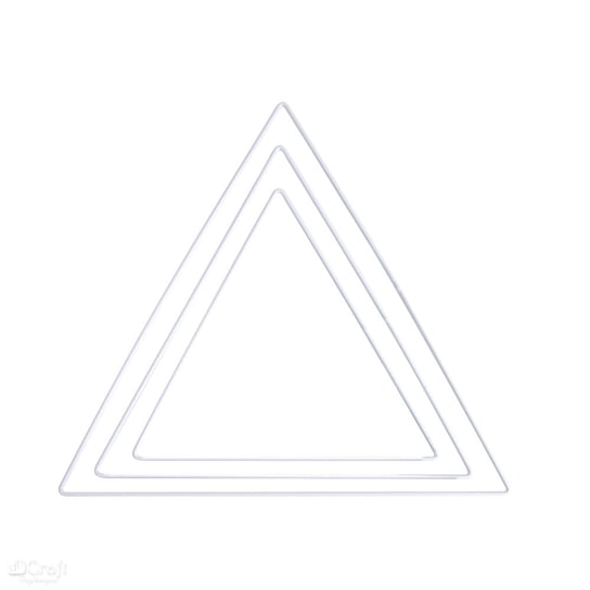 Obręcz metalowa, trójkąt, biała, 3 szt. Rayher