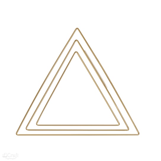 Obręcz metalowa, trójkąt, złota, 3 szt. Rayher