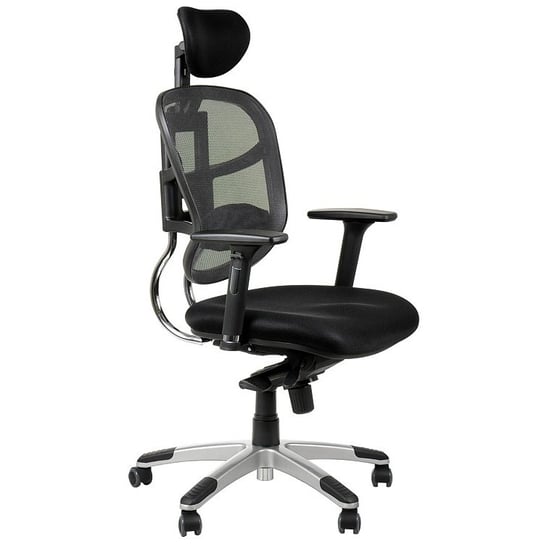 Obrotowe ergonomiczne krzesło biurowe HN-5018, szary, wysuw siedziska, regulowane podłokietniki i zagłówek Stema