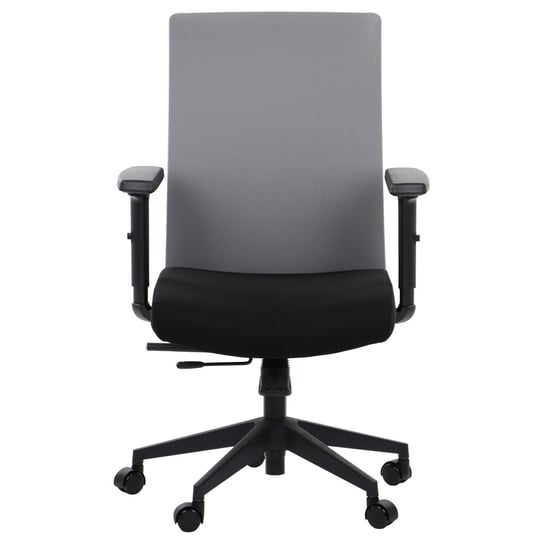 Obrotowe ergonomiczne krzesło biurowe RIVERTON F/L, czarny/szary, wysuw siedziska, mechanizm synchro, regulowane podłokietniki Stema