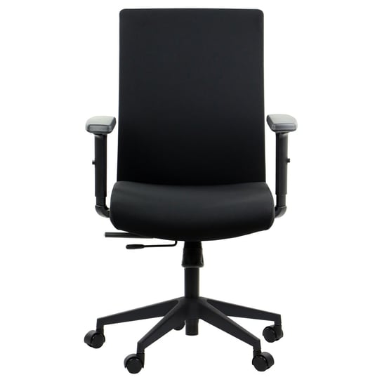 Obrotowe ergonomiczne krzesło biurowe RIVERTON F/L, czarny, wysuw siedziska, mechanizm synchro, regulowane podłokietniki Stema