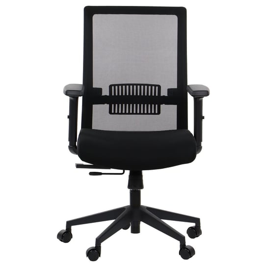 Obrotowe ergonomiczne krzesło biurowe RIVERTON M/L, czarny, wysuw siedziska, mechanizm synchro, regulowane podłokietniki Stema