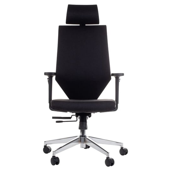 Obrotowe ergonomiczne krzesło biurowe ZN-805-C, czarny, wysuw siedziska, podstawa aluminiowa, regulowane oparcie i podłokietniki Stema