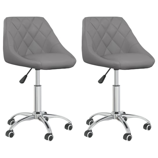 Obrotowe krzesła stołowe, 2 szt., szare, sztuczna skóra vidaXL