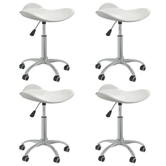 Obrotowe krzesła stołowe, 4 szt., białe, sztuczna skóra vidaXL