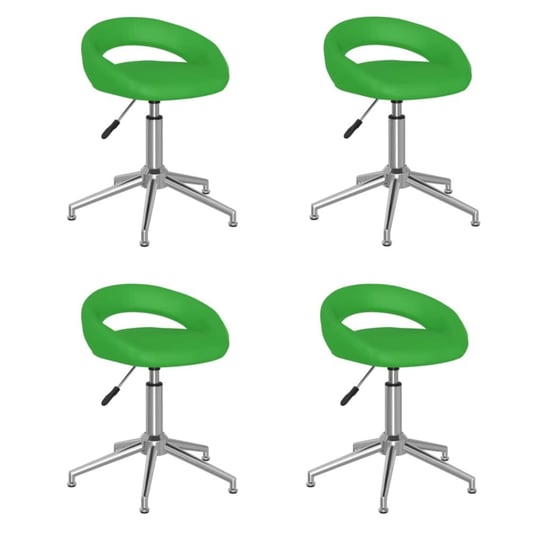 Obrotowe krzesła stołowe, 4 szt., zielone, sztuczna skóra vidaXL