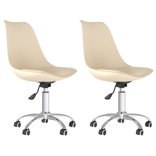 Obrotowe krzesła stołowe kremowe 48x58x(81-93) cm Inna marka