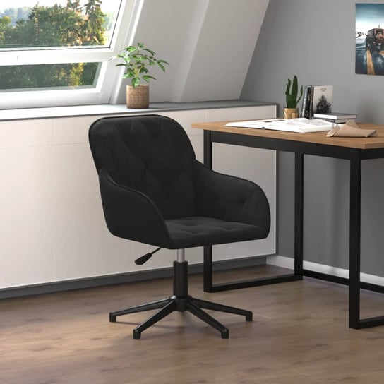 Obrotowe krzesło biurowe, czarne, tapicerowane aksamitem vidaXL