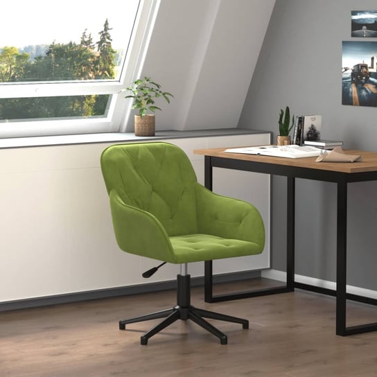 Obrotowe krzesło biurowe, jasnozielone, tapicerowane aksamitem vidaXL