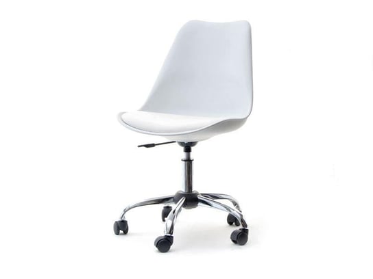 Obrotowe Krzesło Na Mobilnej Nodze Z Kółkami Luis Move Biały Chrom MEBEL-PARTNER