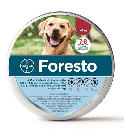 Obroża dla psów powyżej 8 kg BAYER Foresto. Bayer