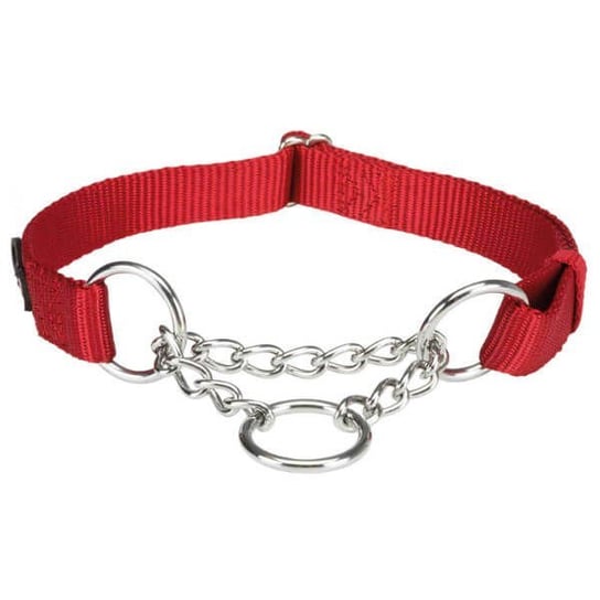 Obroża półzaciskowa dla psa TRIXIE Premium, czerwona, rozmiar M-L, 2x35-50 cm Trixie