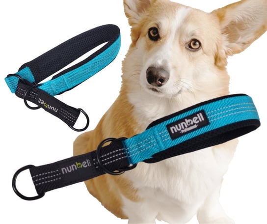OBROŻA półzaciskowa niebieska odblaskowa miękka dla psa 34-42 cm Inna marka
