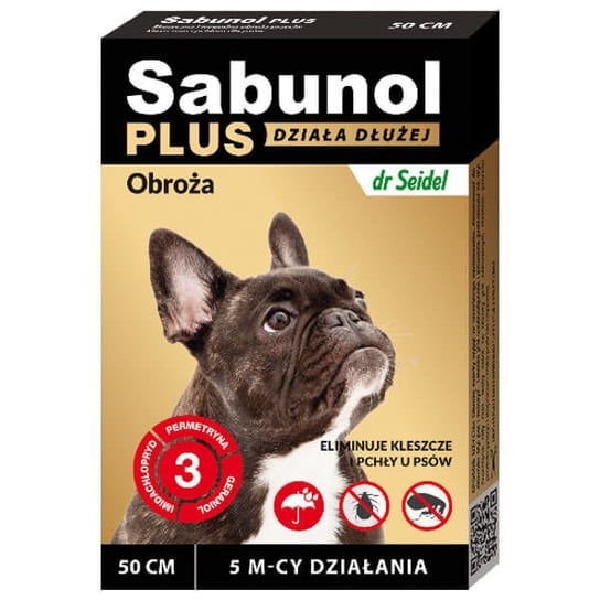 Obroża przeciw kleszczom i pchłom dla psa DR. SEIDEL Sabunol Plus, brązowa, 50 cm DermaPharm