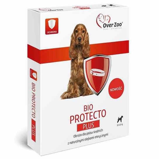 Obroża przeciw kleszczom i pchłom dla psa OVERZOO Bio Protecto Plus, czerwona, 60 cm Over Zoo