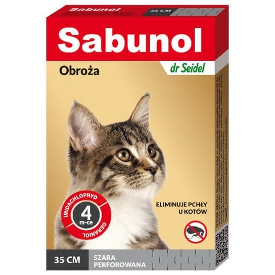 Obroża przeciw pchłom dla kota DR. SEIDEL Sabunol, szara, 35 cm DermaPharm