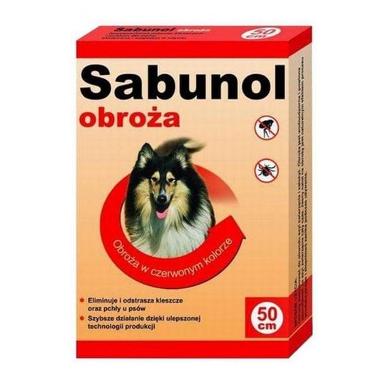 Obroża przeciw pchłom i kleszczom dla psa SABUNOL, czerwona, 50 cm. Sabunol