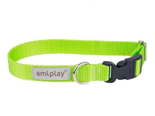 Obroża regulowana AMIPLAY Samba, zielona, rozmiar L, 2,5x35-50 cm Amiplay