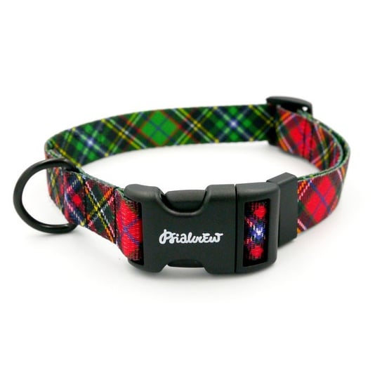 Obroża Regulowana W Szkocką Kratę Tartan Psiakrew, Szer. Na 2,5 Cm, Czarne Okucia-Xxl 38-52 Cm Psiakrew