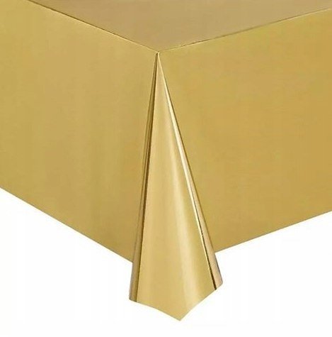 Obrus foliowy, gruby, złoty metaliczny, 137x274 cm Brexitaw