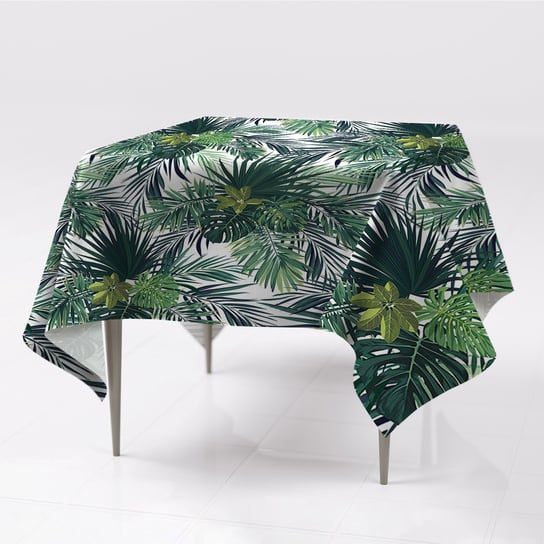 Obrus na stół gładki do pokoju Tropikalne liście, Fabricsy, 150x150 cm Fabricsy
