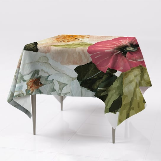 Obrus na stół kolory ozdobny Polny bukiet 150x150, Fabricsy, 150x150 cm Fabricsy