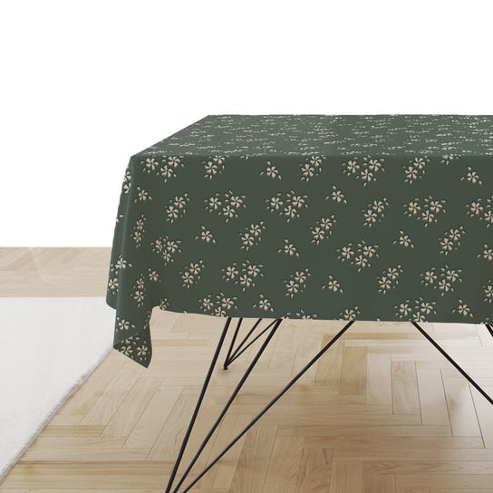 Obrus SUMMER wzór SM35 | drobne kwiatki na szarozielonym tle 150 x 150 cm Decordruk