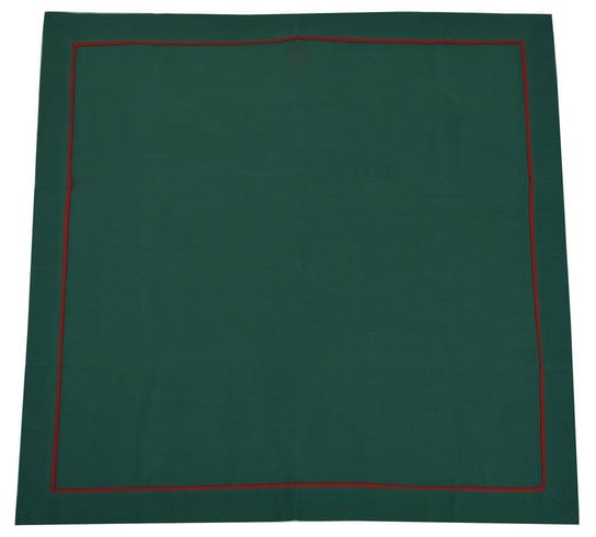 Obrus zielony z czerwoną oblamówką 140x220cm UPOMINKARNIA