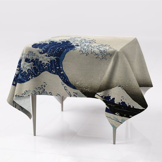 Obrusy na stół kolory ozdobny Japońska sztuka wzór, Fabricsy, 150x150 cm Fabricsy