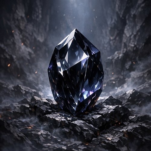 Obsidian Gem Midnight Ivory Bloom