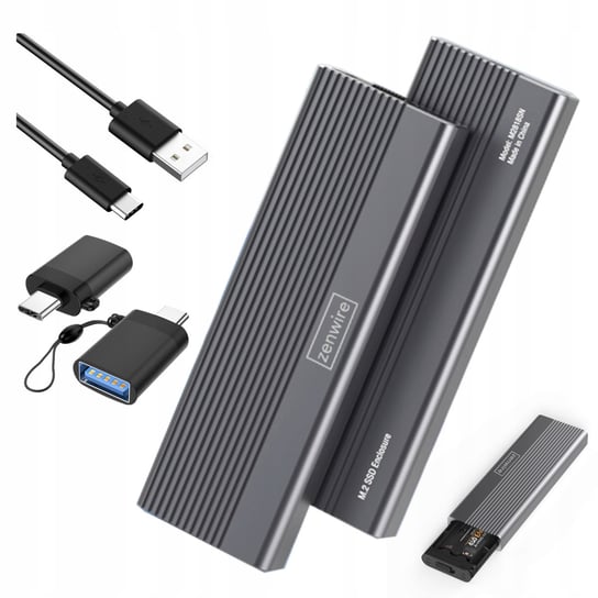 Obudowa Adapter Dysku SSD M2 NVMe PCIe 2W1 USB 3.0 USB-C 10 Gbs Kieszeń m.2 Zenwire 2818N Zenwire